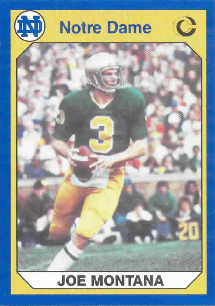 1990 Notre Dame Collegiate Collection Football Cards